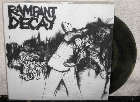 RAMPANT DECAY / INSULT"Split" 7" Black Vinyl
